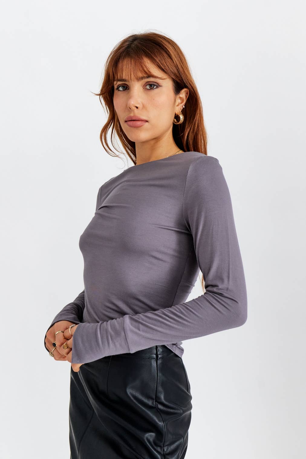 The Emita Top by All Row Apparel All Row Charcoal Medium