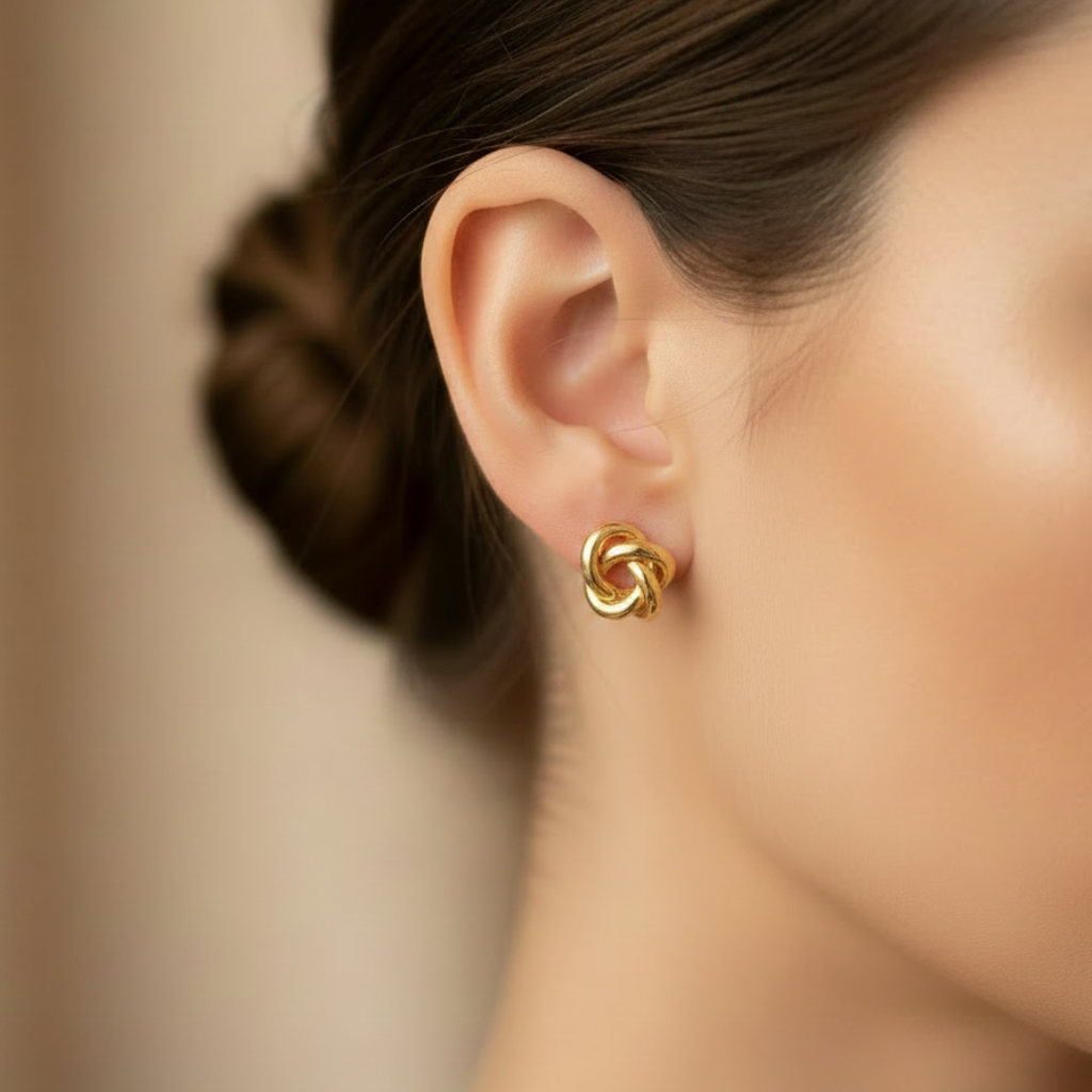 Gold Knot Studs by Luster Jewelry LUSTER