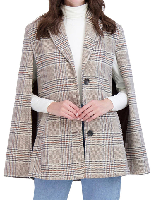 Plaid Cape Jacket by Ookie & Lala Apparel Ookie & Lala / O&L