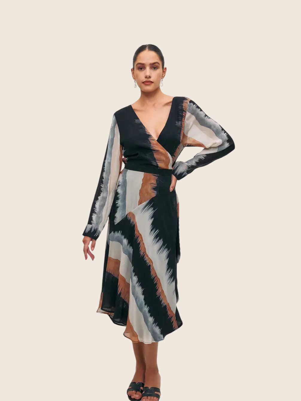Wrap Dress by Ollari Apparel Ollari Multicolor