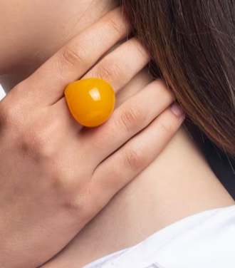 The Resin Dome Solid Ring Jewelry HoopLa Style