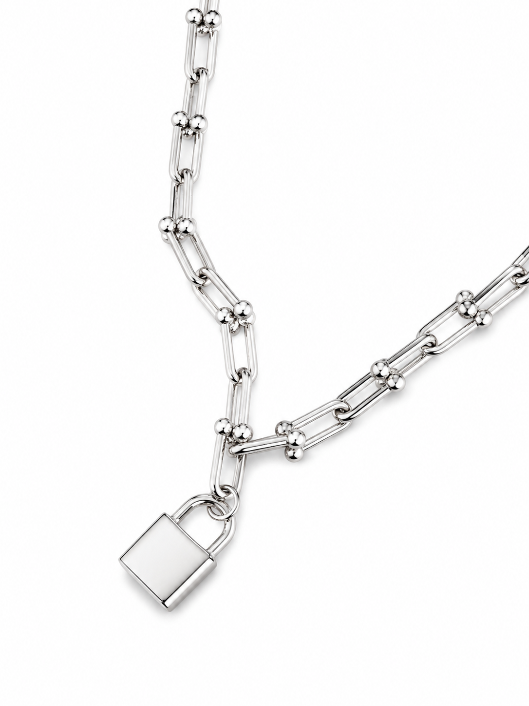 Lock Charm Chain Necklace Necklace King of Glitz