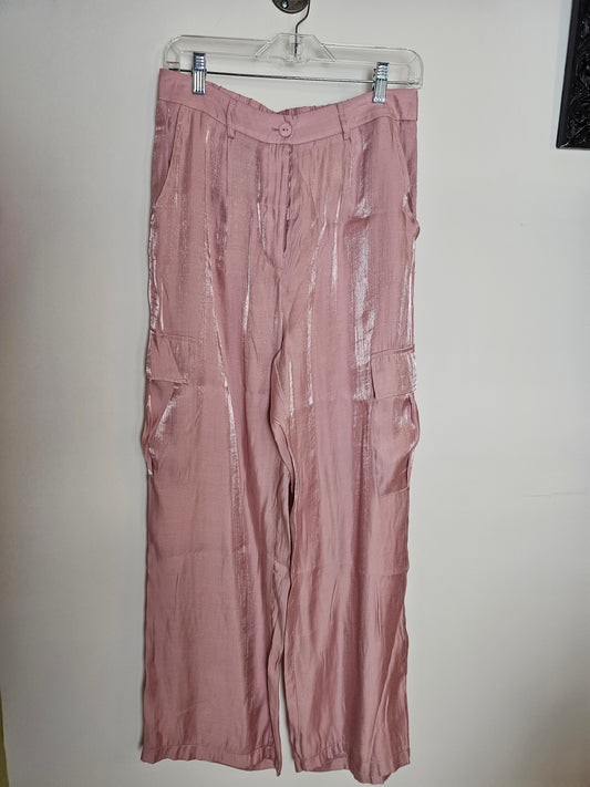 Silky Cargo Trouser by EsQualo Trouser EsQualo Pastel Pink