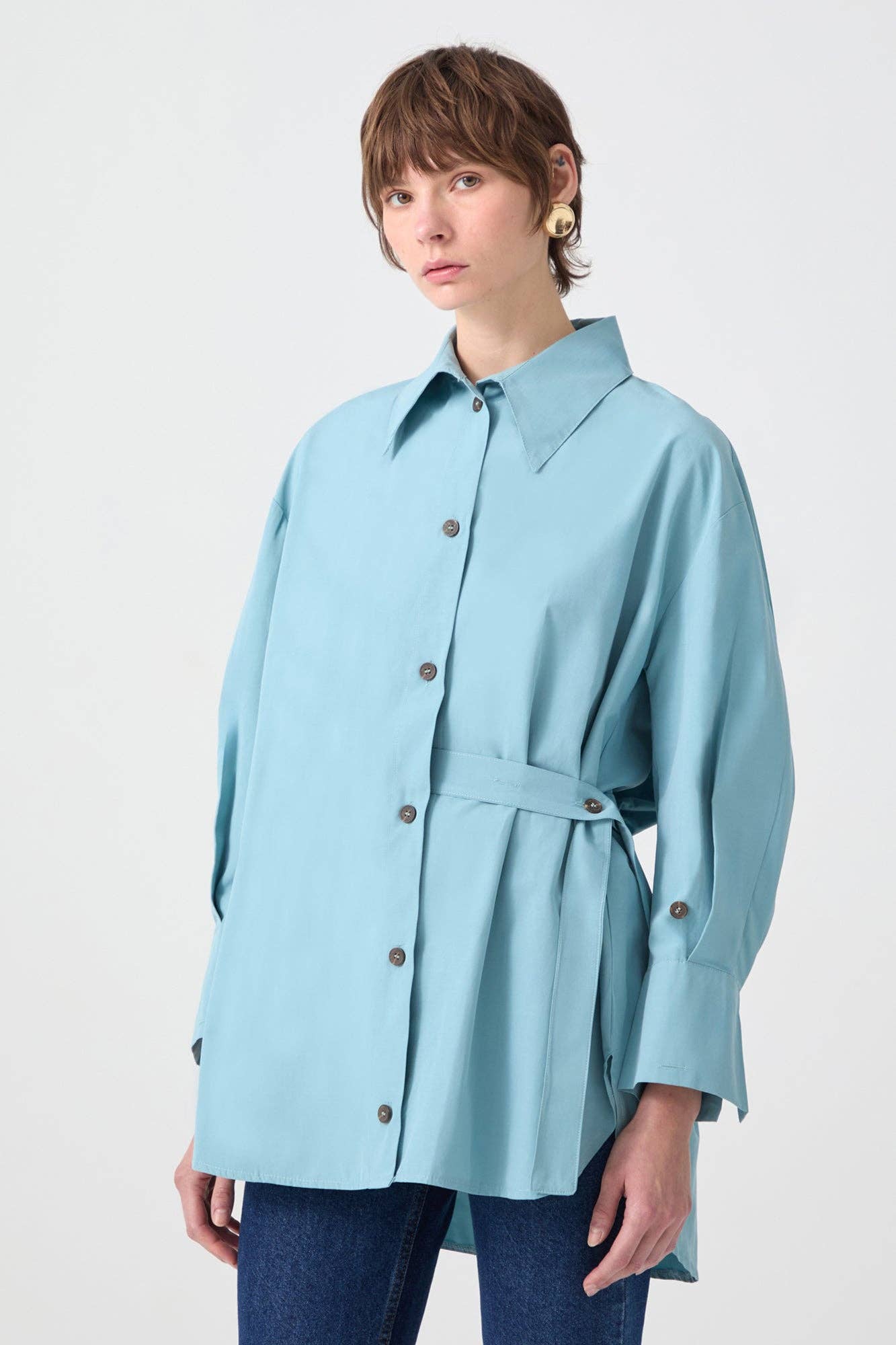 Asymmetrical Poplin Shirt by Touche - 50% Off!