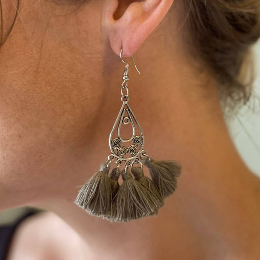 Tear Drop Tassel Earrings by Suzie Blue Canada Earrings Suzie Blue Canada