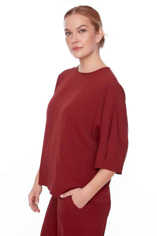 Vegan Silk Shirt by up! Apparel up! Burgundy