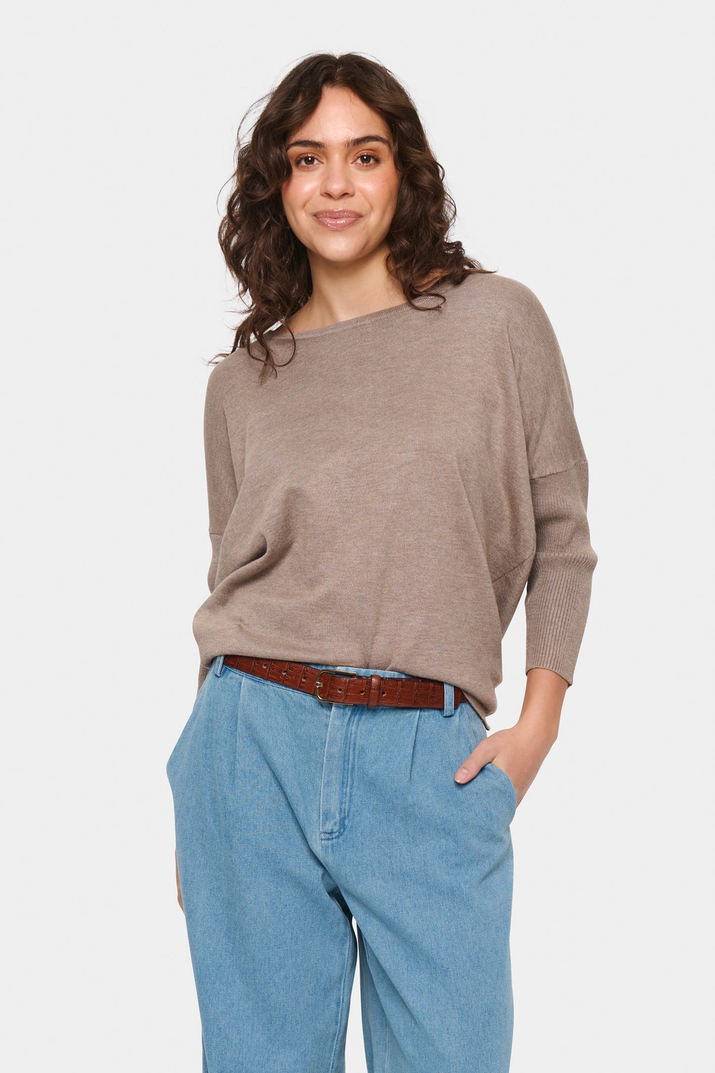 Mila R-Neck Pullover by Saint Tropez Basics SAINT TROPEZ