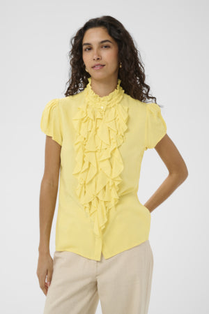 ElliSZ Cap Sleeve Ruffle Blouse by Saint Tropez