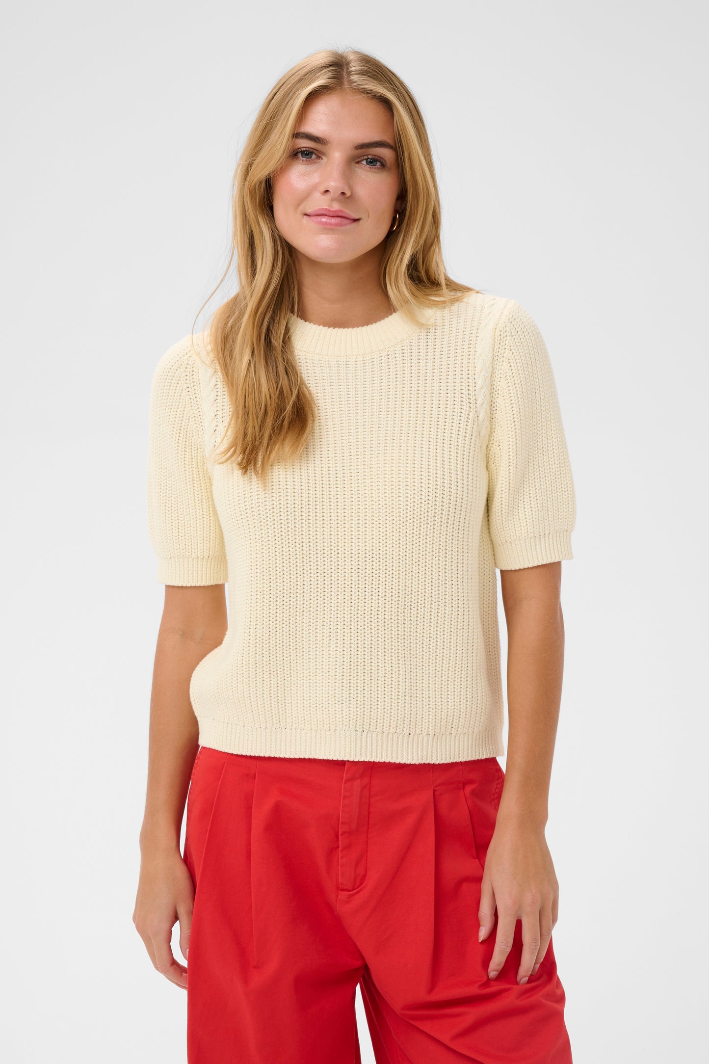 Pilia Short Sleeve Pullover by Saint Tropez Knitwear Saint Tropez