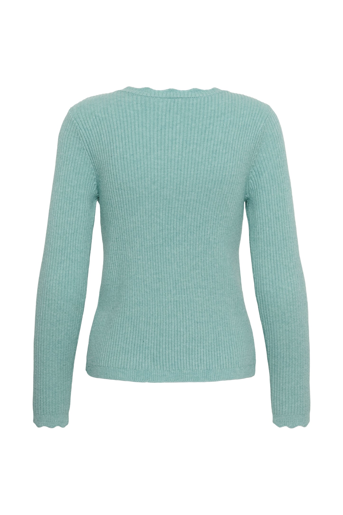 Scolloped Trim Cardigan by Saint Tropez Tops SAINT TROPEZ