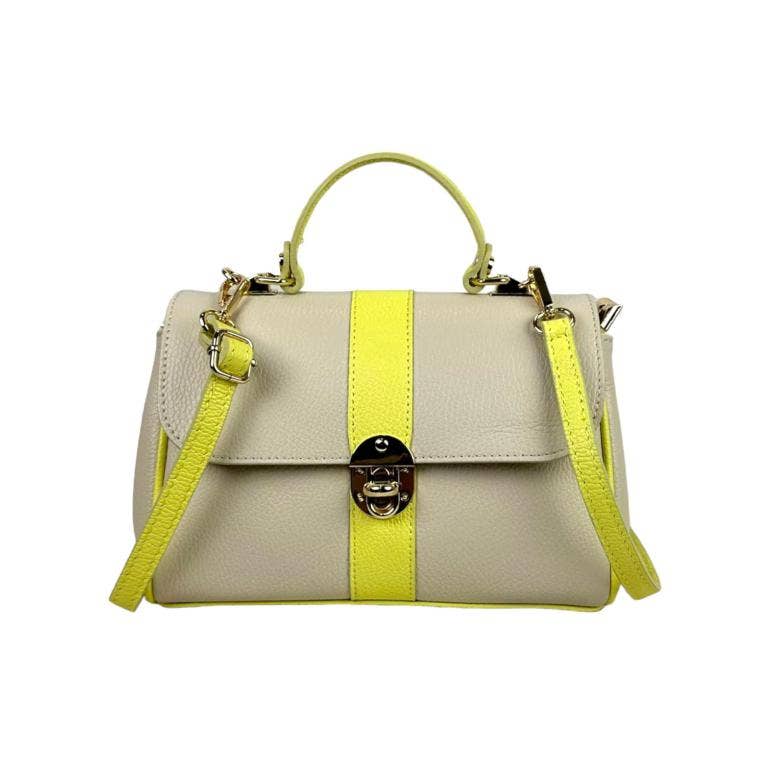 Italian Leather Handbag Handbag Chenson & Gorett Yellow