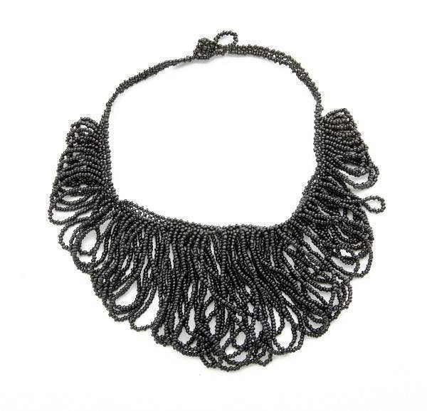 Fringe Short Looped Necklace Accessories Suzie Blue Canada Black