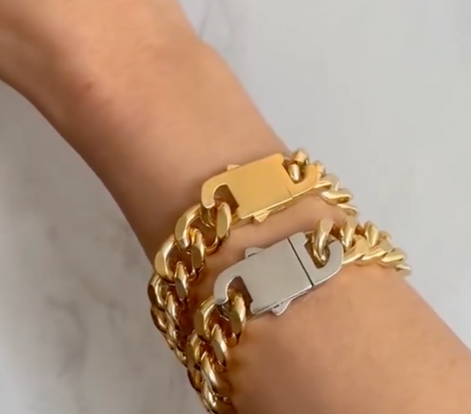 XXX Lock and Link Cuban Bracelet Bracelet HoopLa Style