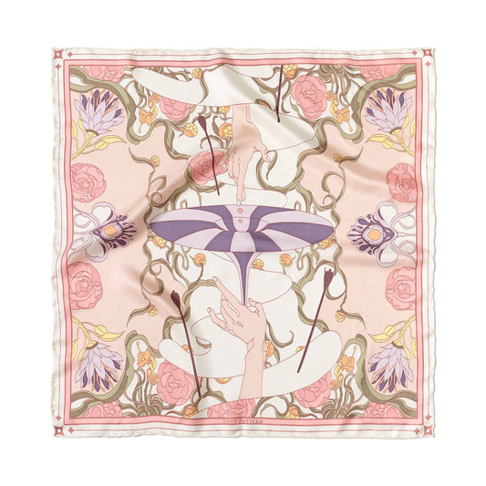 Bandana Silk Scarf by Lost Pattern NYC - "The Dreamer" Accessories Lost Pattern NYC Pink