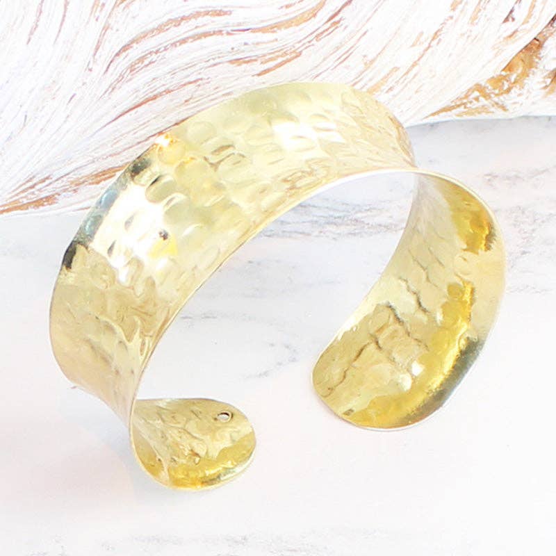 Hammered Metal Cuff - Gold Colour Accessories Suzie Blue Canada