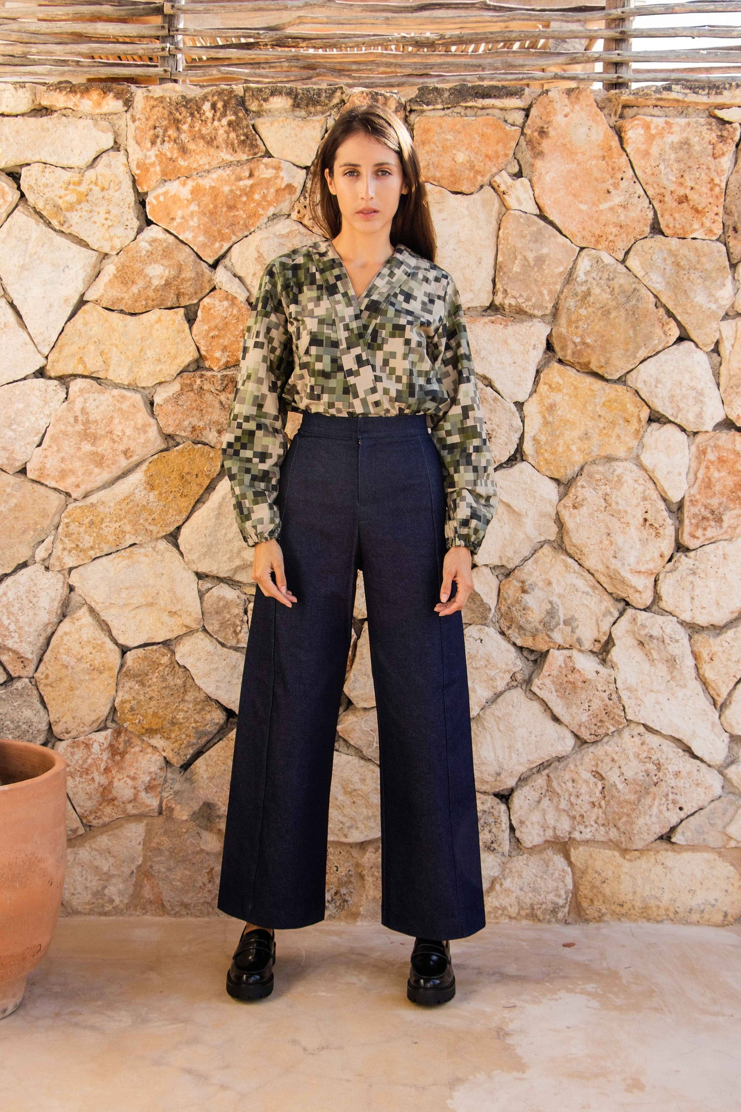 Manama Blouse in Camo by MAS Montreal Apparel MAS Montreal