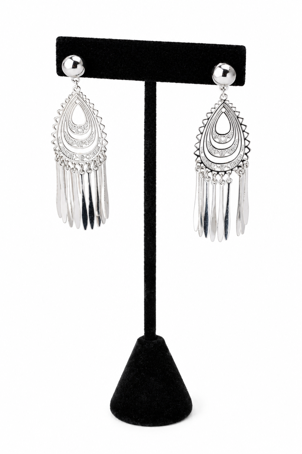 Teardrop Tassel Earrings Earrings King of Glitz