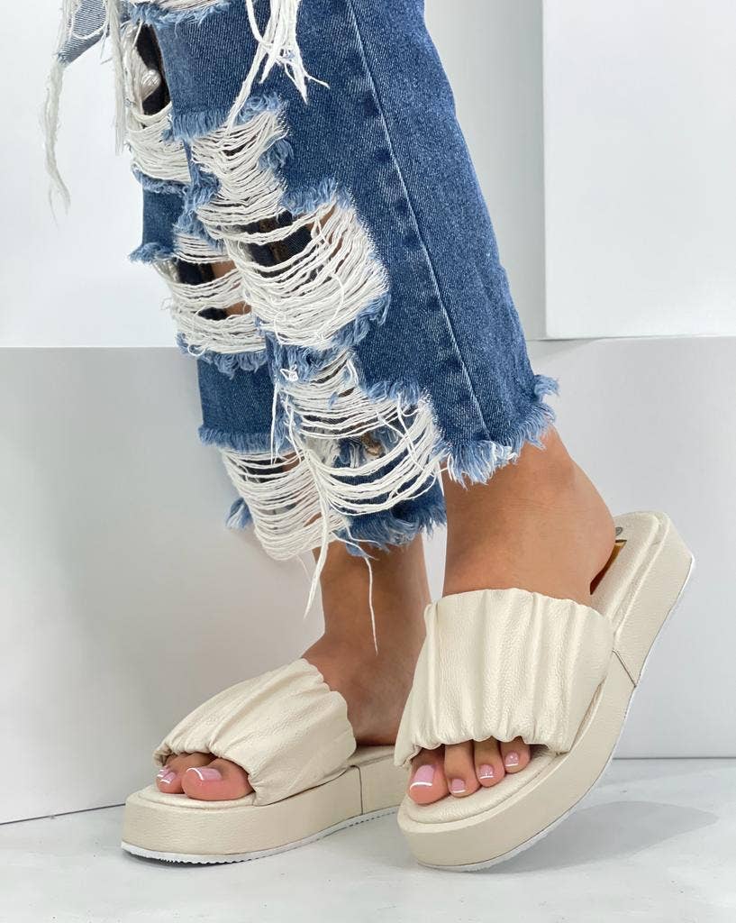 Xia Leather Sandal by MJ Shoes Shoe Mj shoes White