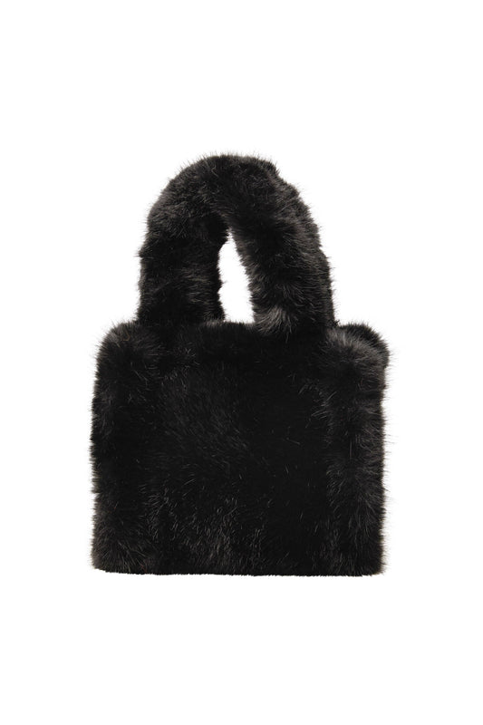 Faux Fur Mini Tote by FREED Handbag FREED Ink Black