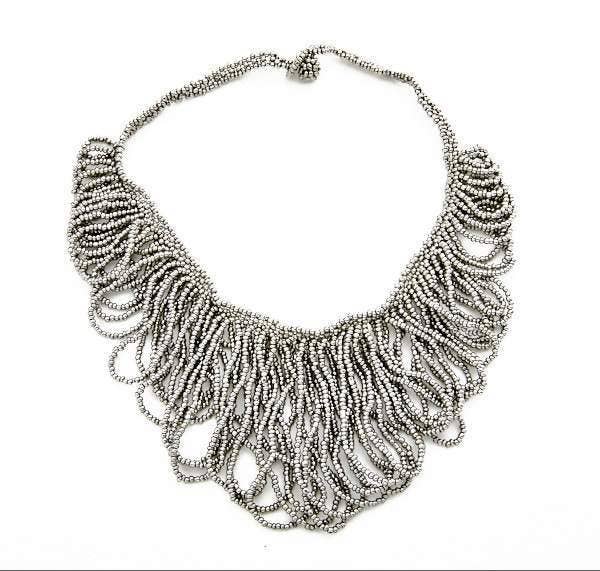 Fringe Short Looped Necklace Accessories Suzie Blue Canada Grey