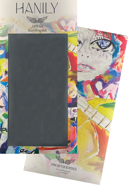 Hanily Design - Silk Wrap Belt Accessories Hanily Design Black 94" (M L)