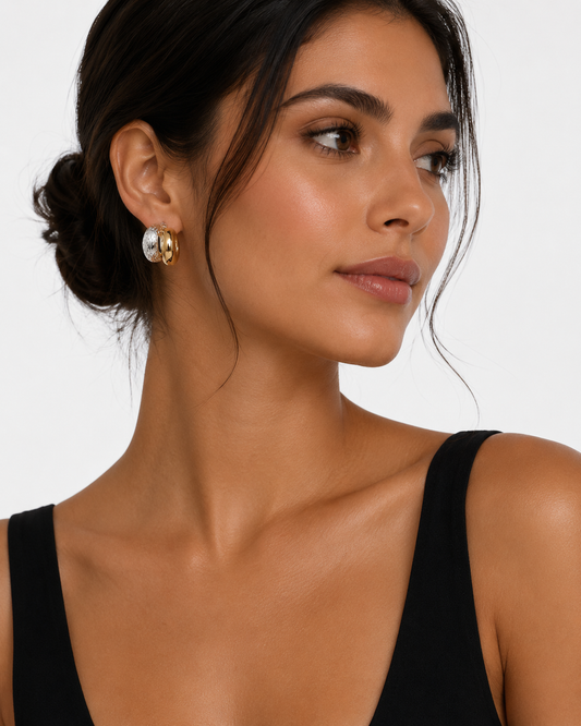 Verona Two-Tone Hoops Maison Khloe