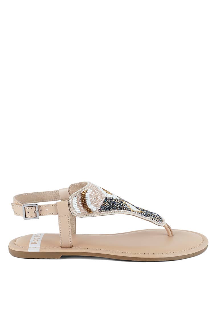 Beaded Flat Sandals Footwear Rag Company