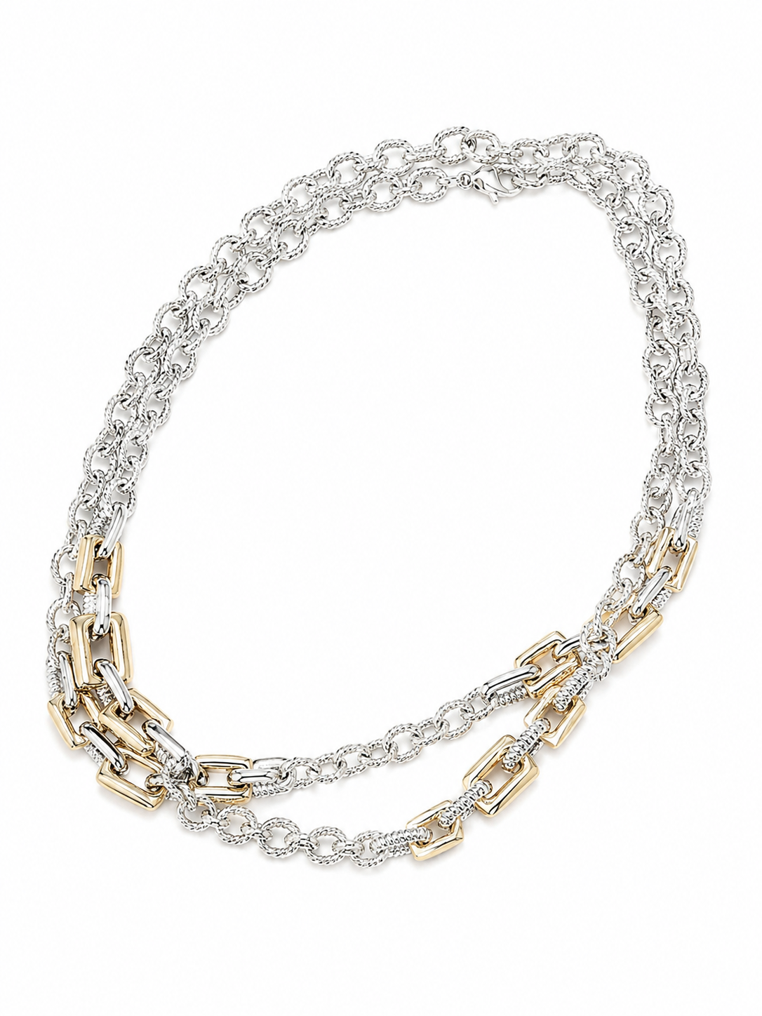 Double Layer Link Necklace Necklace King of Glitz