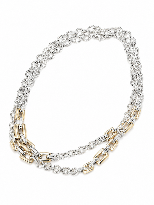 Double Layer Link Necklace Necklace King of Glitz