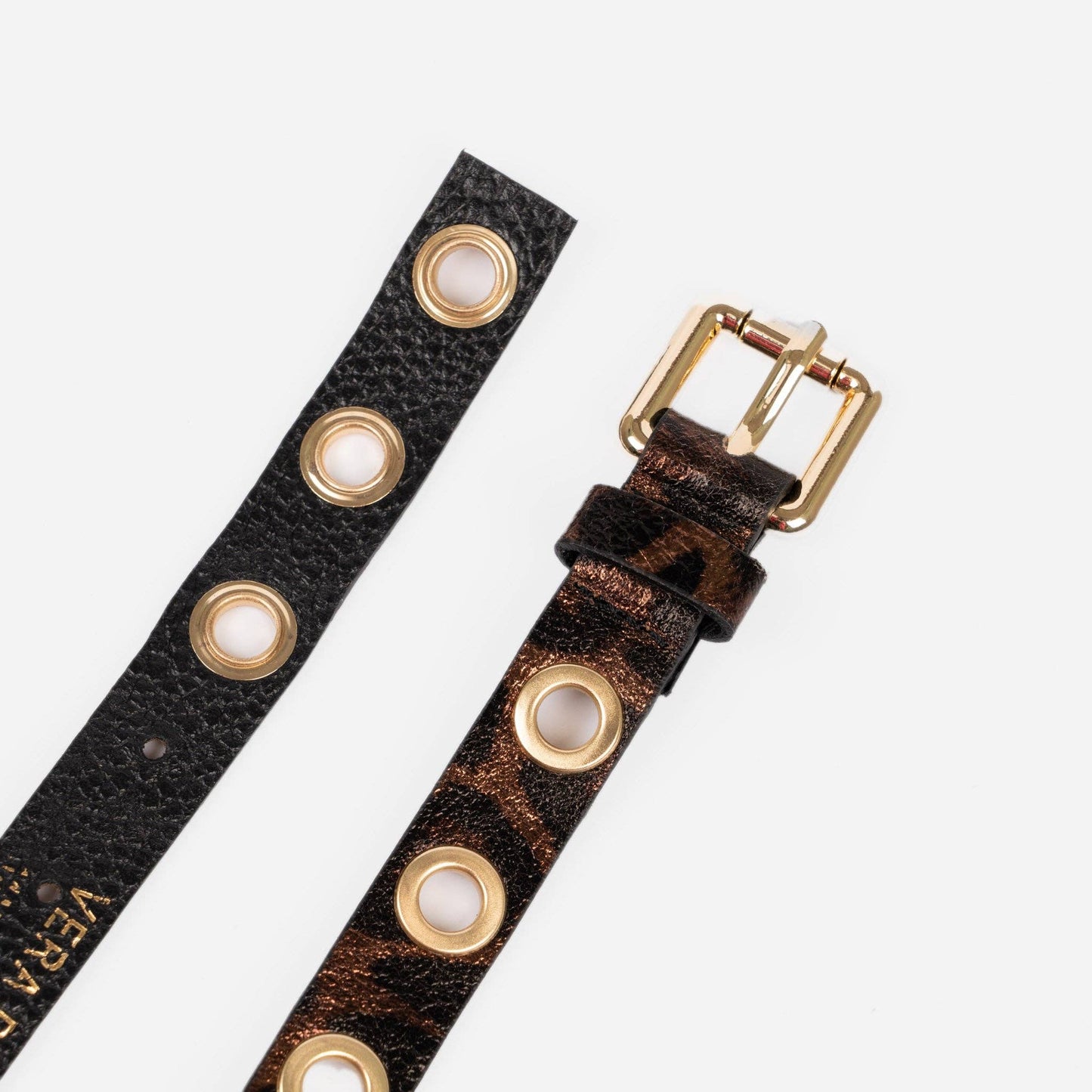 Skinny Porthole Leather Belt by Sarta Pelle Belts Sarta Pelle