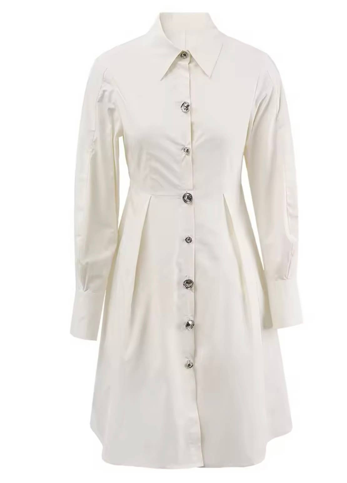 Fitted Shirtdress by Luxe & Leather Madonna Apparel Luxe & Leather by Madonna & Co Vanilla