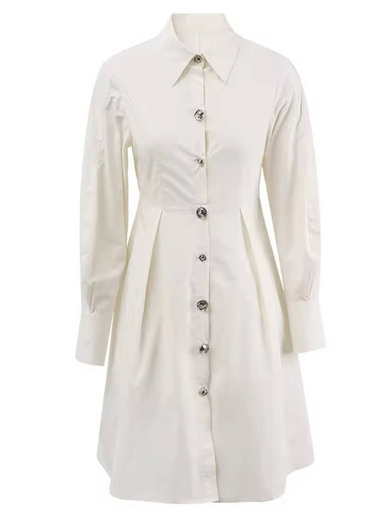 Fitted Shirtdress by Luxe & Leather Madonna Apparel Luxe & Leather by Madonna & Co Vanilla
