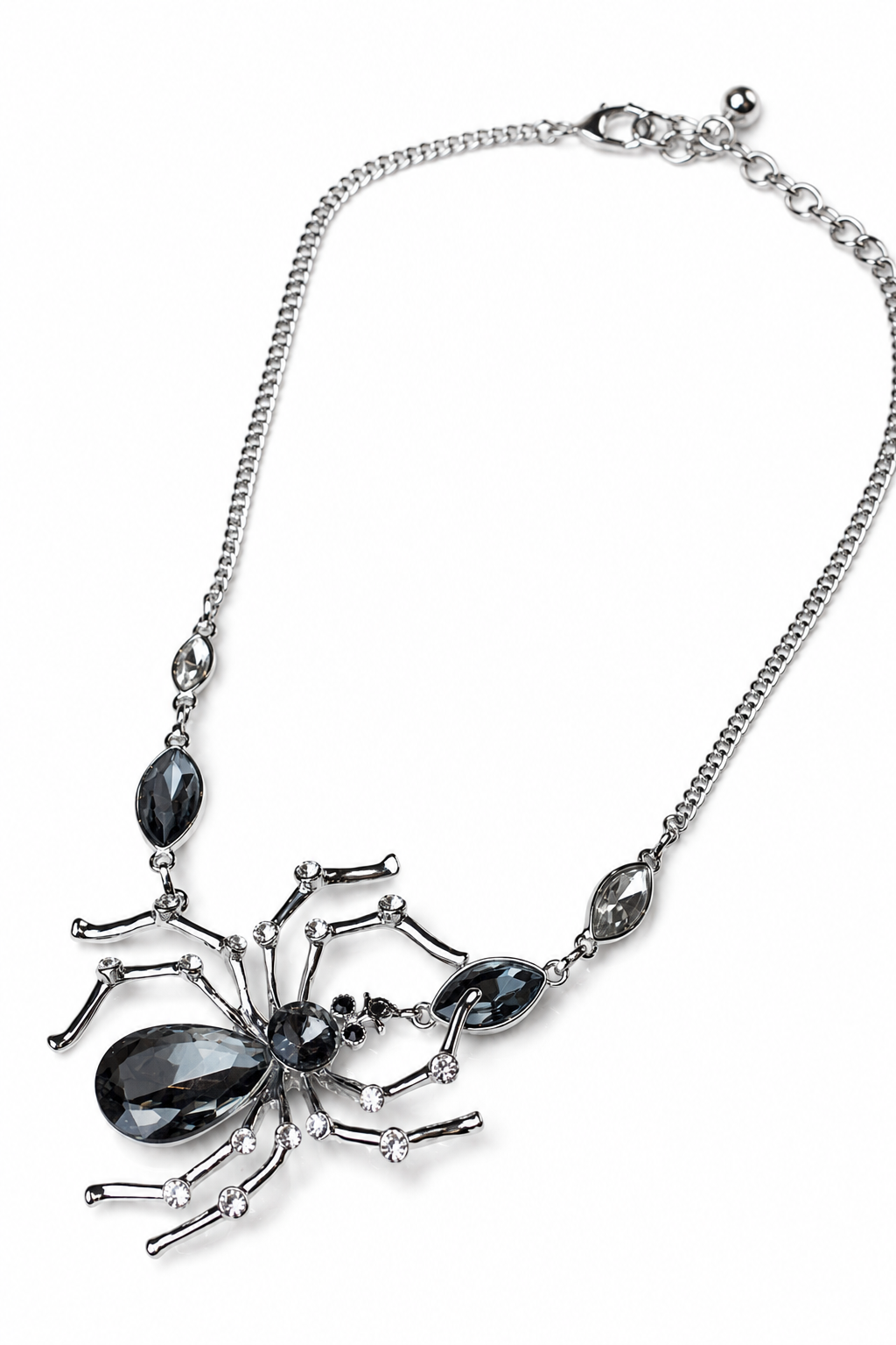 Crystal Spider Necklace Accessories King of Glitz