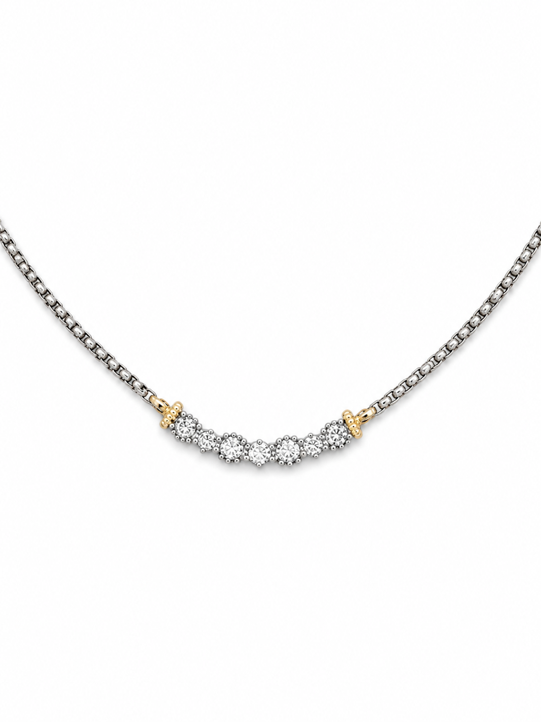 Luxe Diamond Arc Necklace Accessories King of Glitz