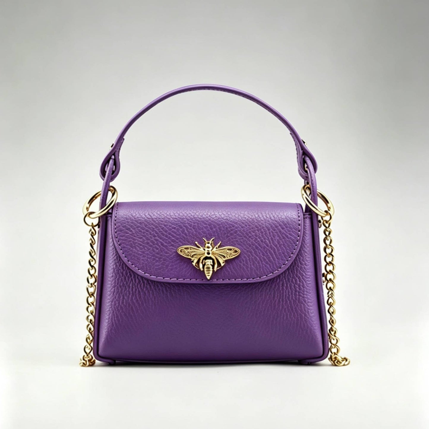 Bee Happy Mini Leather Crossbody Bag Purse Nanabags