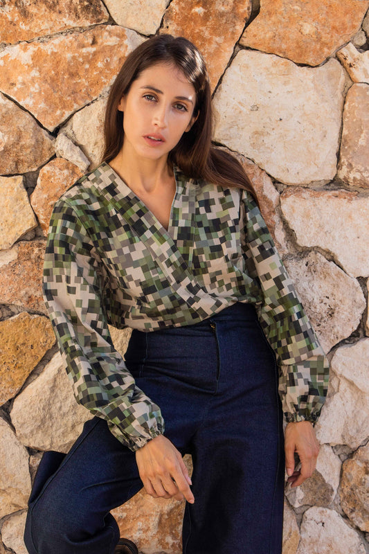 Manama Blouse in Camo by MAS Montreal Apparel MAS Montreal