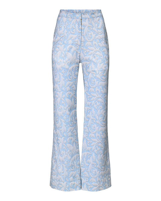 Twill Fit & Flare Trouser by Hilary MacMillan Suiting Trouser Hilary MacMillan Blue