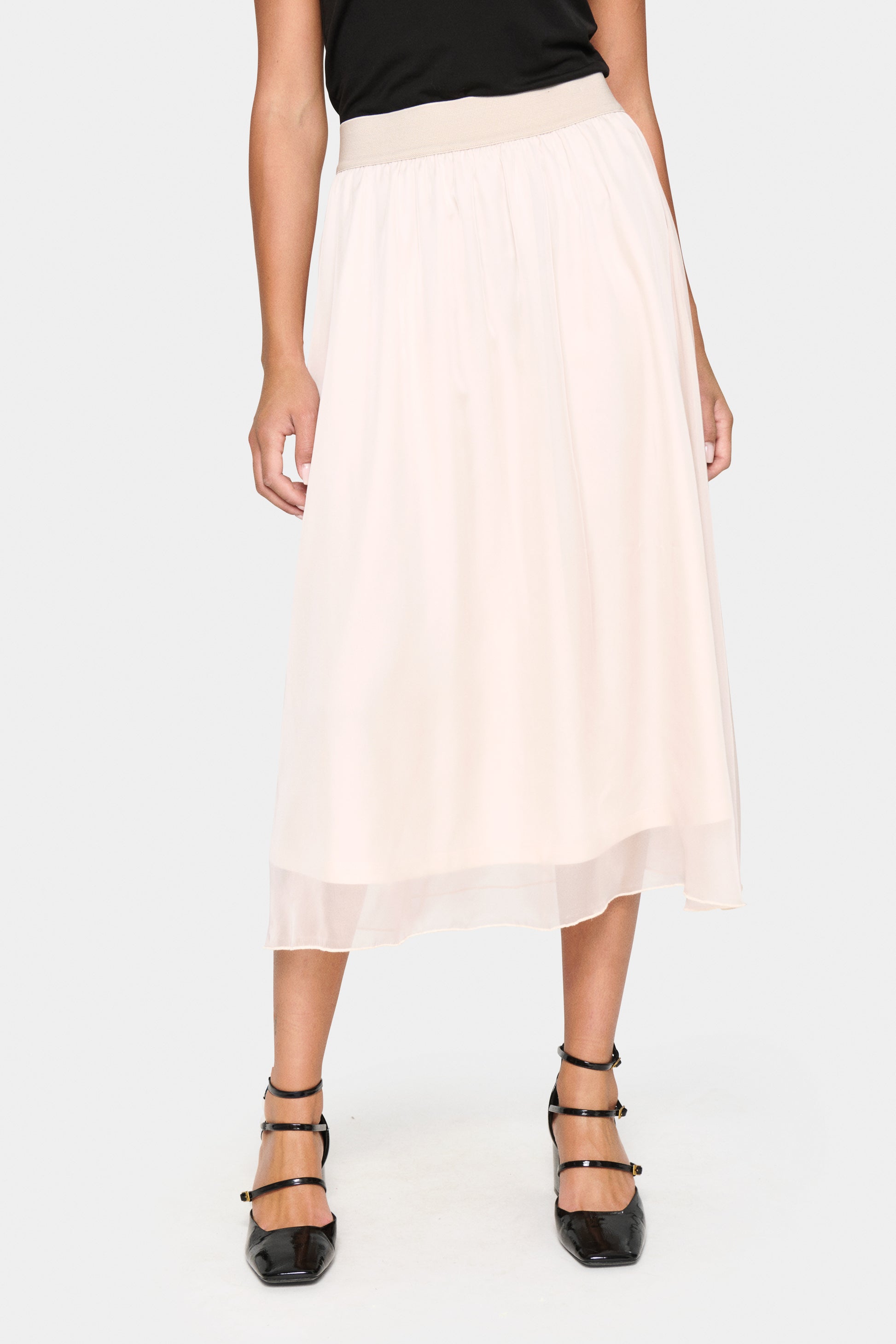 Elegant Layered Midi Skirt by Saint Tropez Skirt Saint Tropez