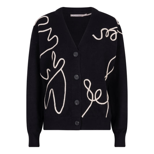 Black Tape Cardigan Cardigans EsQualo Black