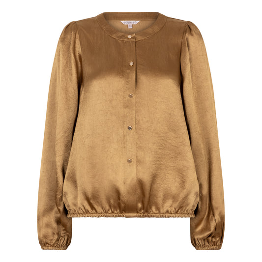 Balloon Sleeve Blouse Blouse EsQualo Bronze