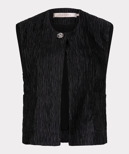Crinkle Vest Vest EsQualo Black