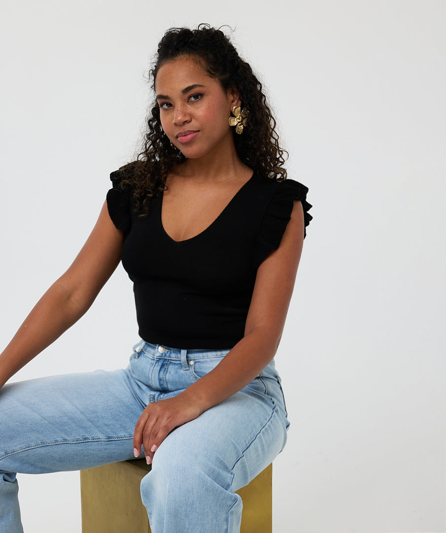 Ruffle Sleeve Shirt by EsQualo