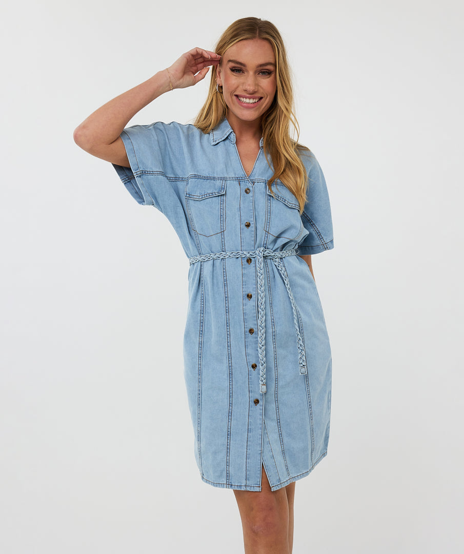 Denim Dress by Esqualo Dress EsQualo Blue