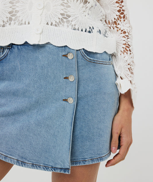 Denim Skort by EsQualo Shorts EsQualo