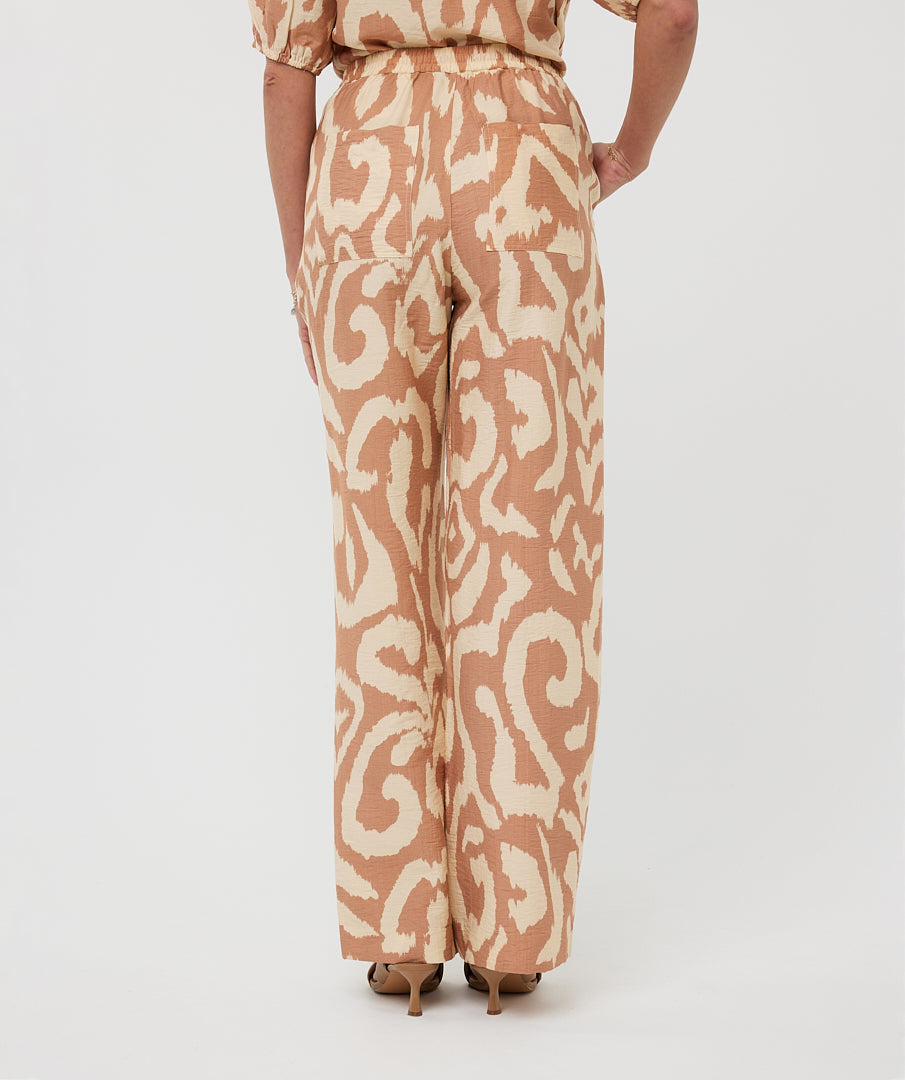 Printed Elastic Waist Trouser by EsQualo Trouser EsQualo