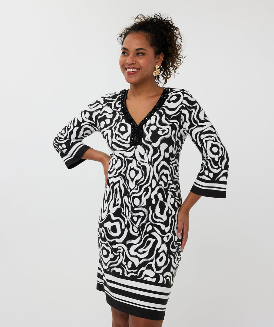 Dress with Beads by EsQualo Dress EsQualo Black