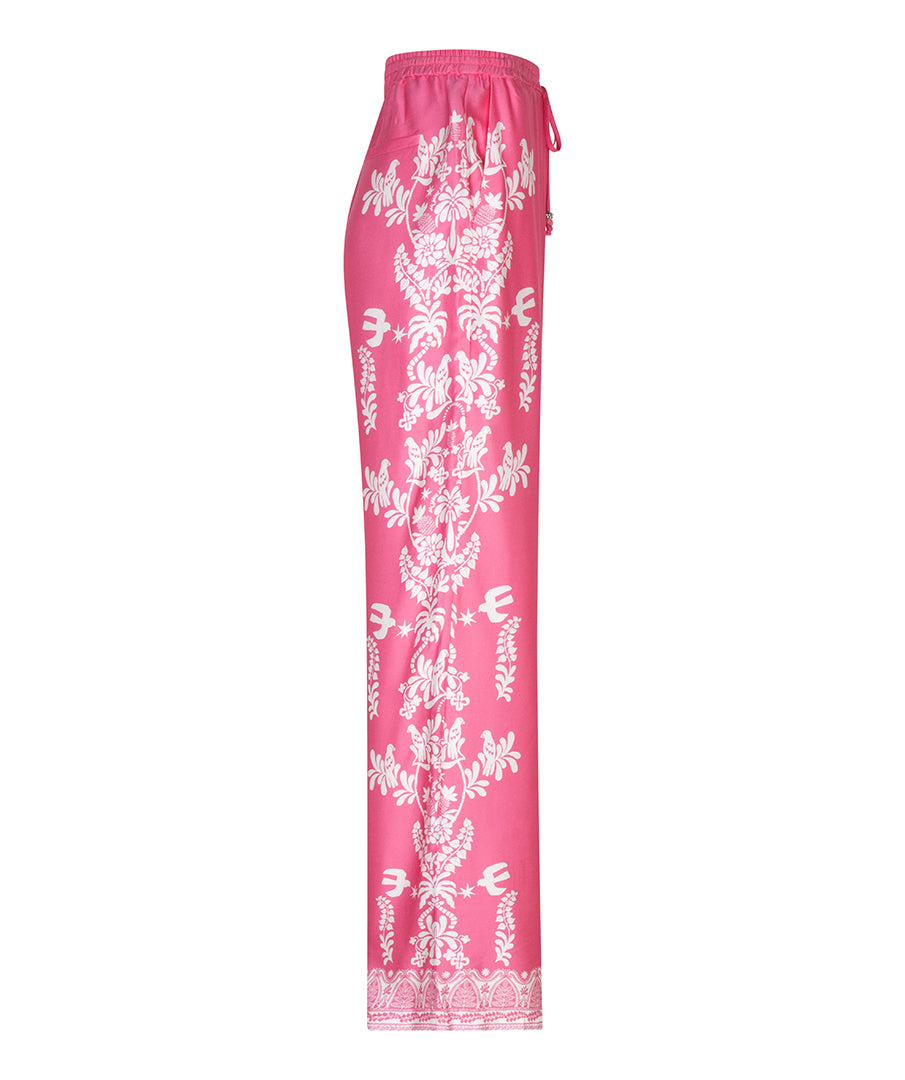 Pink Print Pants by EsQualo Trousers & Pants EsQualo