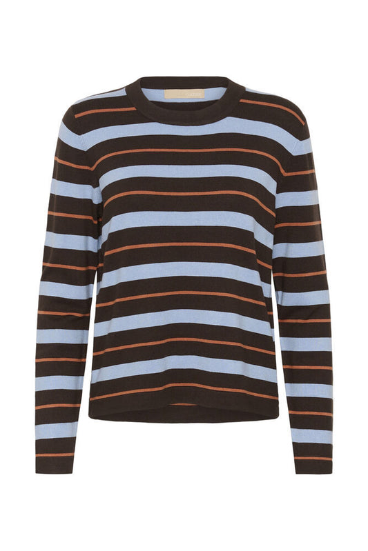 CUbalto Annemette Pullover by Culture in Brown/Blue Stripe - front view