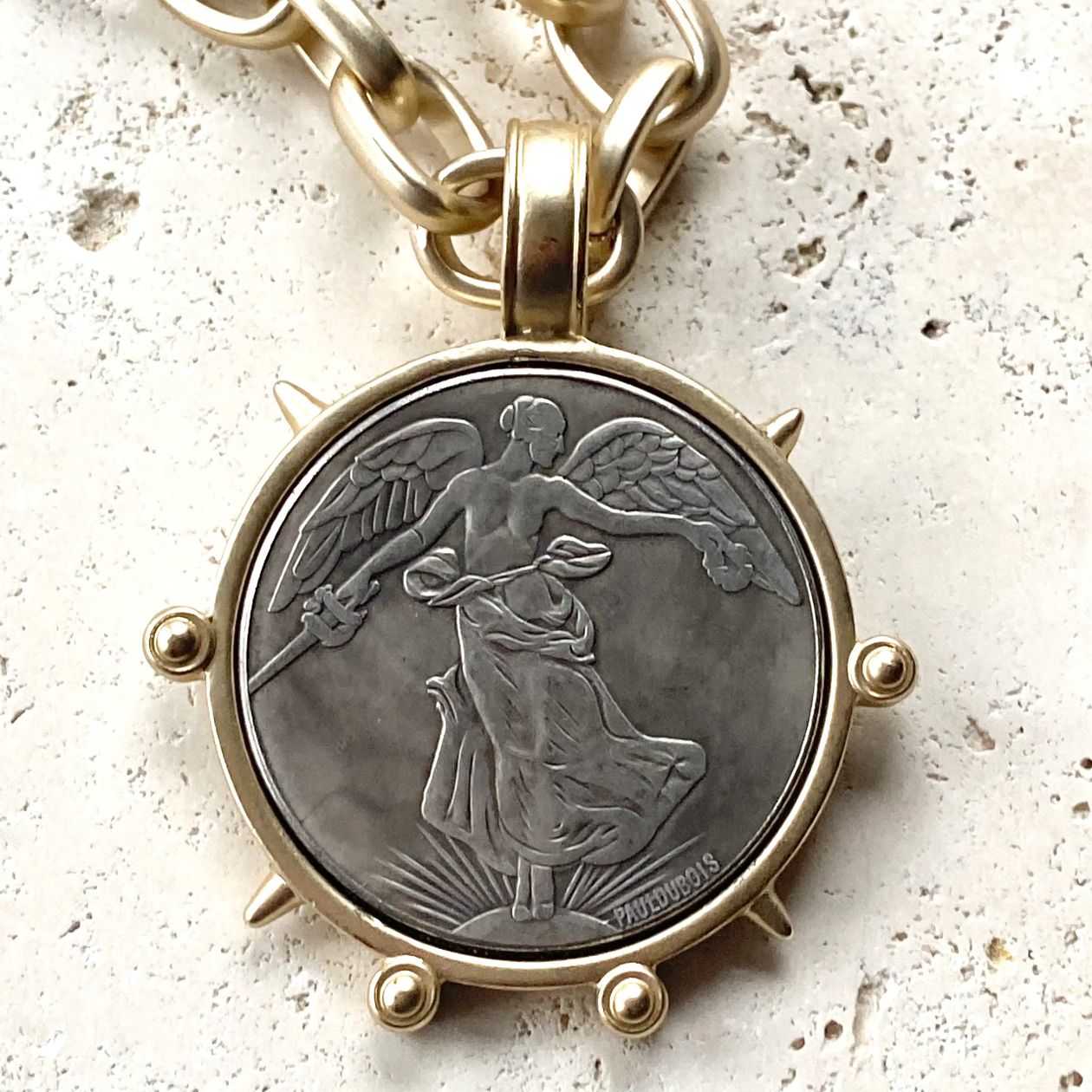 Angle Coin Necklace by VB&CO Jewelry VB&CO DESIGNS HANDMADE JEWELRY