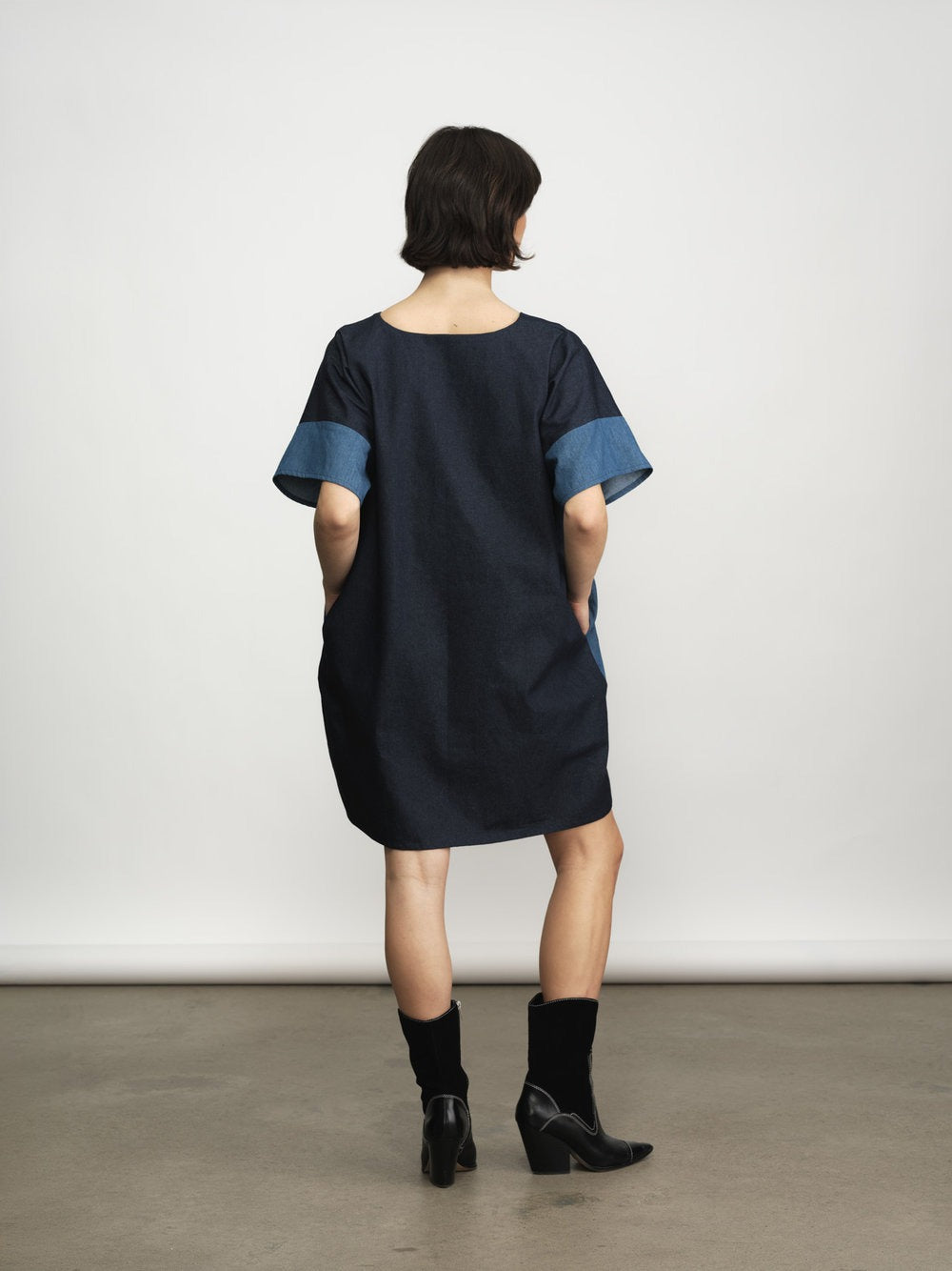Petra Denim Tunic by Jennifer Glasgow in Denim - back view